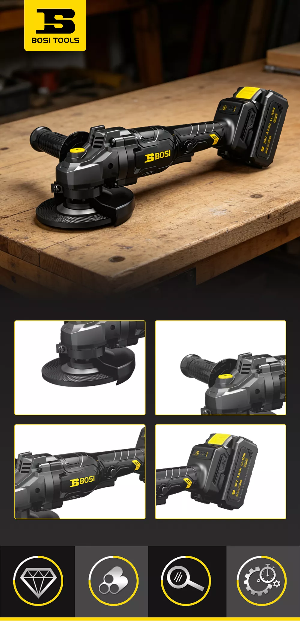 Li-ion Brushless Angle Grinder